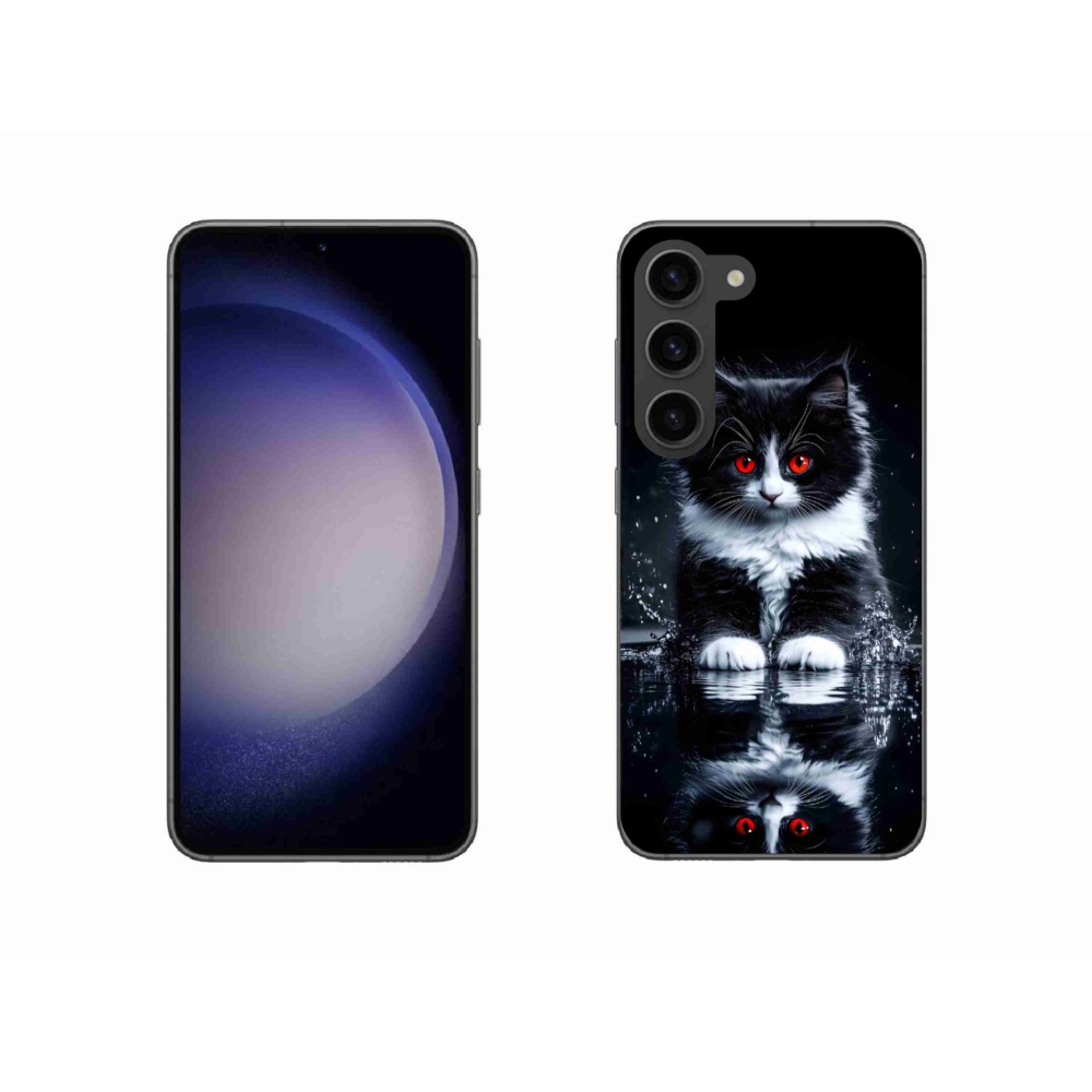 Gél védőhuzat mmCase Samsung Galaxy S23 5G - fekete-fehér cica