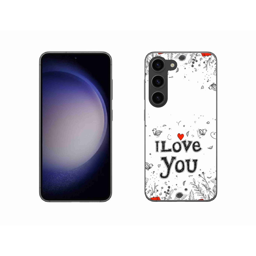 Gél borító mmCase Samsung Galaxy S23 5G - I love you fehér háttérrel