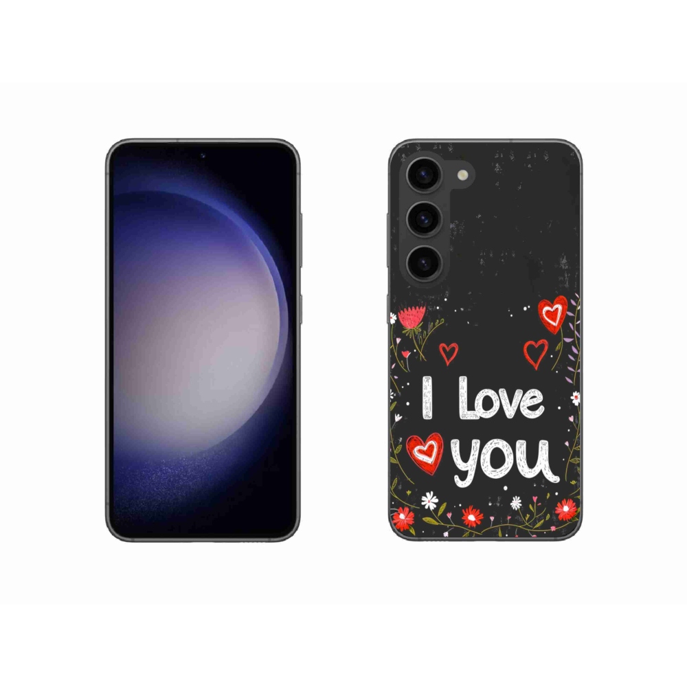 Gél borító mmCase Samsung Galaxy S23 5G - I love you fekete háttérrel