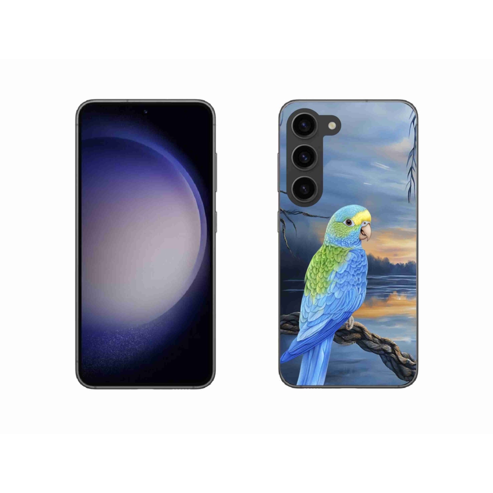 Zselés borítás mmCase Samsung Galaxy S23 5G - kék papagájhoz