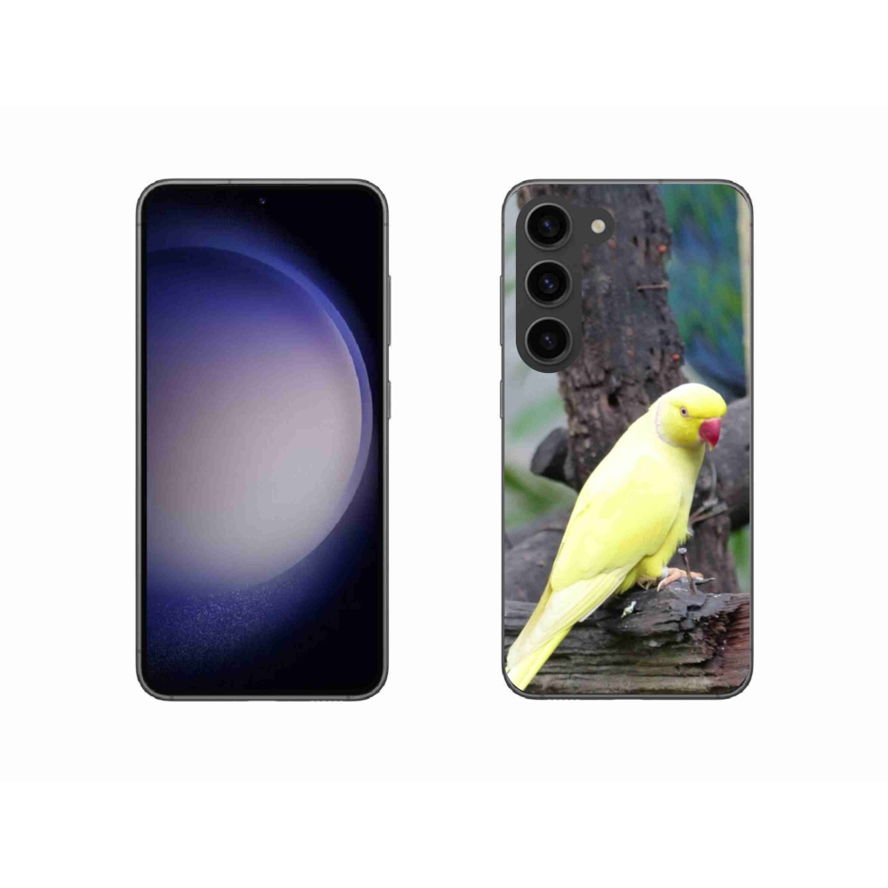 Zselés borítás mmCase Samsung Galaxy S23 5G - papagáj alexander sárga