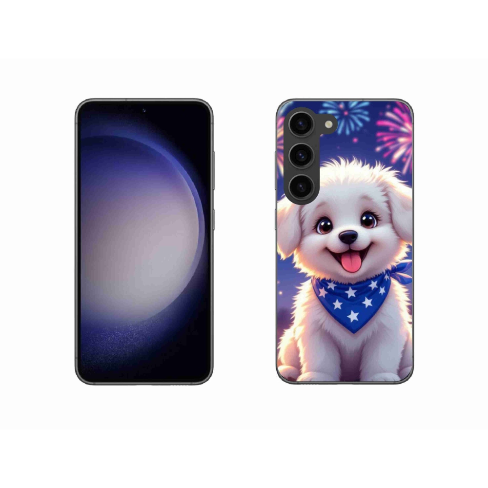 Gél borítás mmCase Samsung Galaxy S23 5G - ünnepi kölyökkutyus