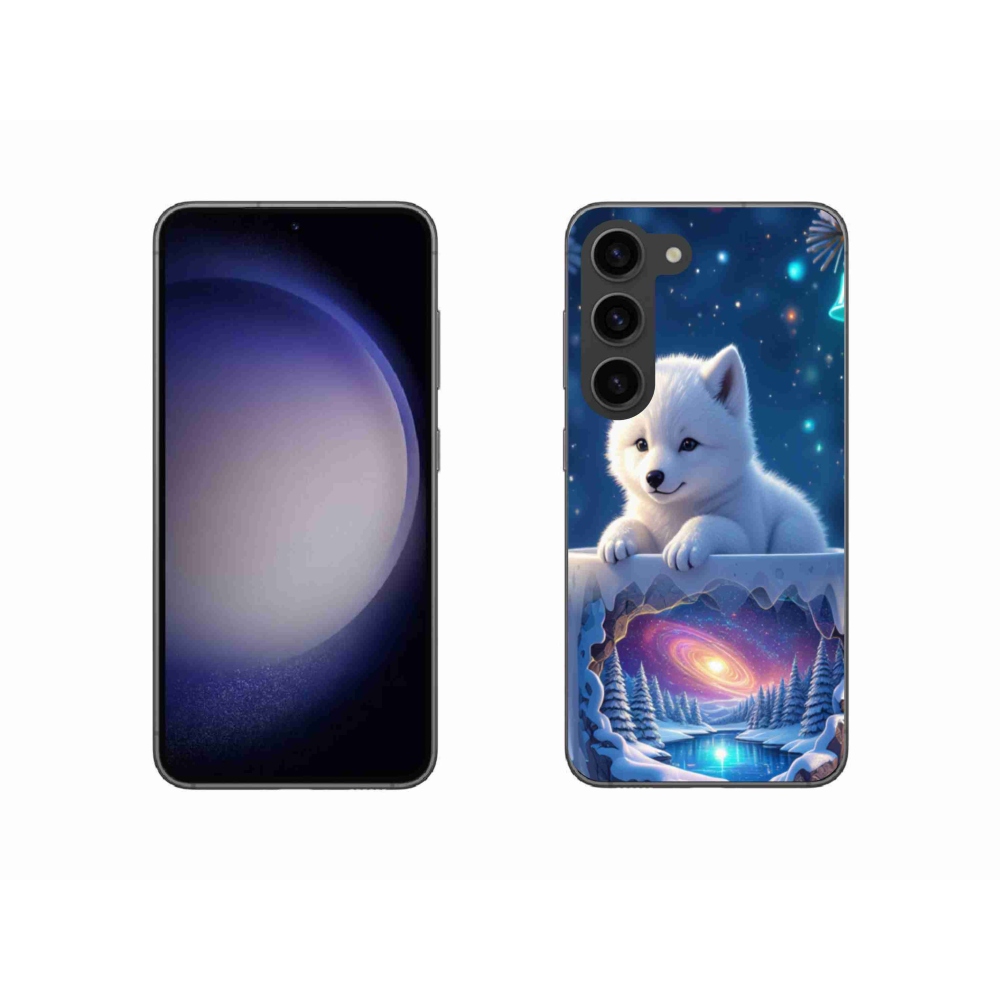 Gél borítás mmCase Samsung Galaxy S23 5G - Karácsonyi kölyökkutyakölyök