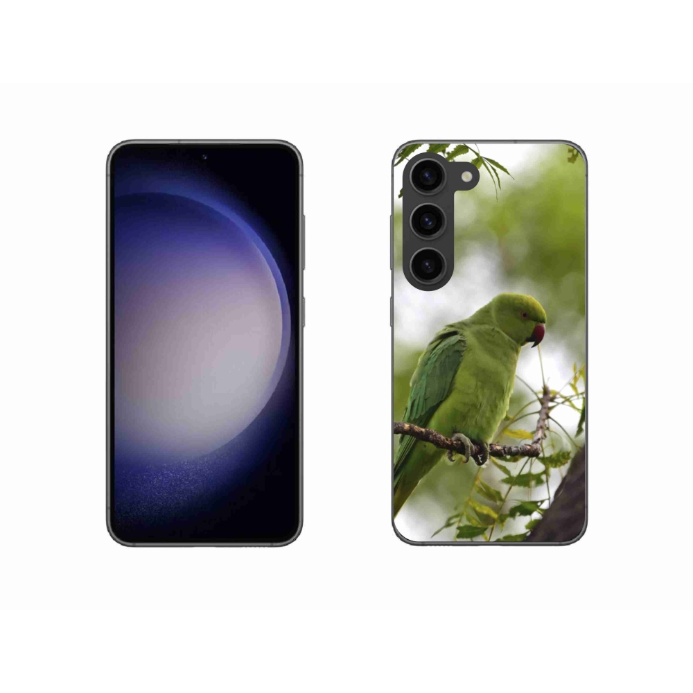 Zselés borítás mmCase Samsung Galaxy S23 5G - zöld papagájhoz