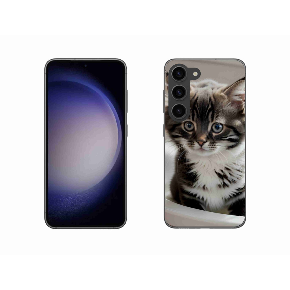 Gél borítás mmCase Samsung Galaxy S23 5G - kíváncsi cica