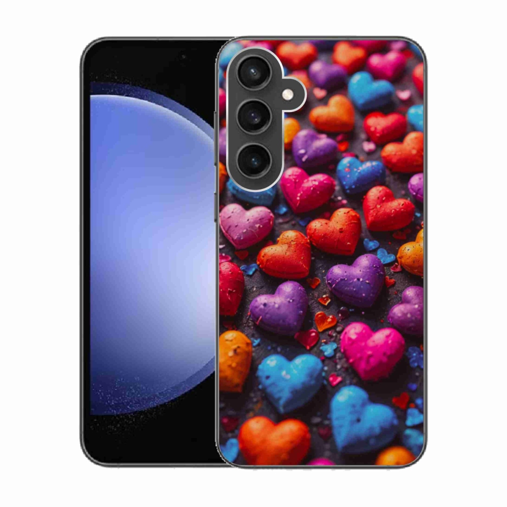Gél védőhuzat mmCase Samsung Galaxy S23 FE készülékhez - színes szív