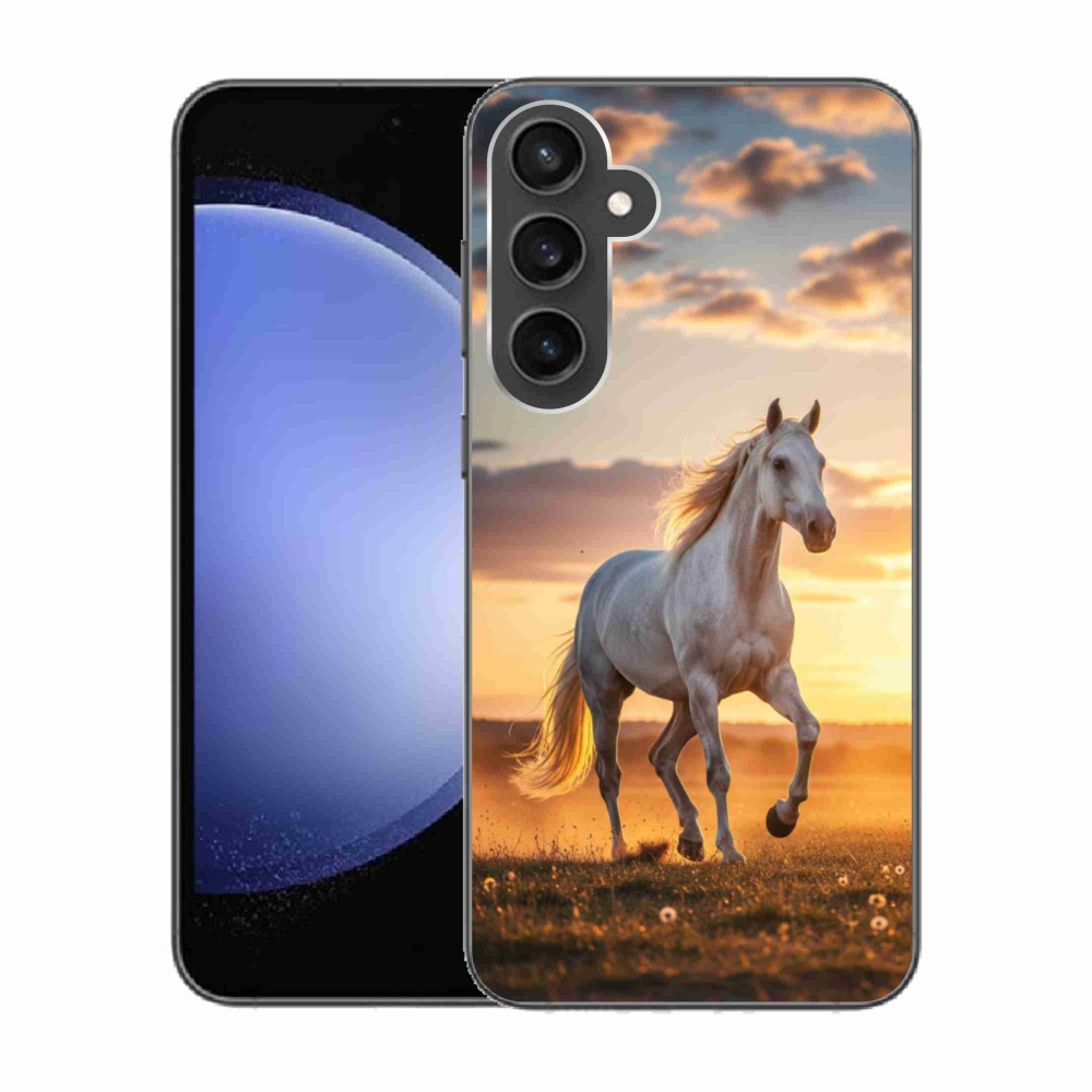 Gél borítás mmCase Samsung Galaxy S23 FE - futó fehér ló 2