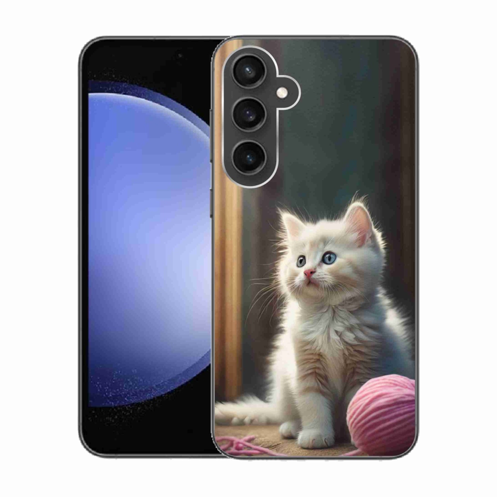 Gél védőhuzat mmCase Samsung Galaxy S23 FE - fehér cica 2