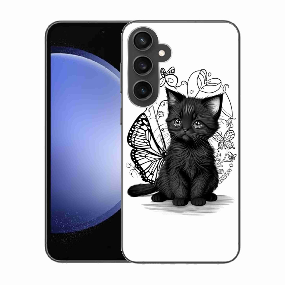 Zselés borítás mmCase Samsung Galaxy S23 FE készülékhez - fekete cica