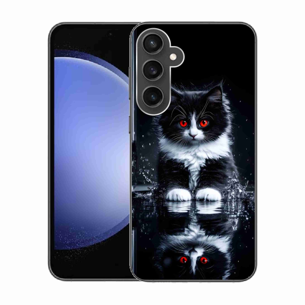 Zselés borítás mmCase Samsung Galaxy S23 FE készülékhez - fekete-fehér cica