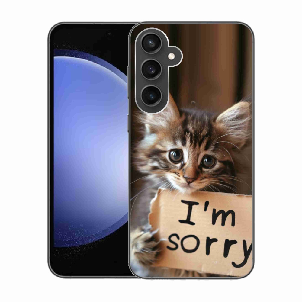 Zselés borítás mmCase Samsung Galaxy S23 FE - macska bocsánatkérése
