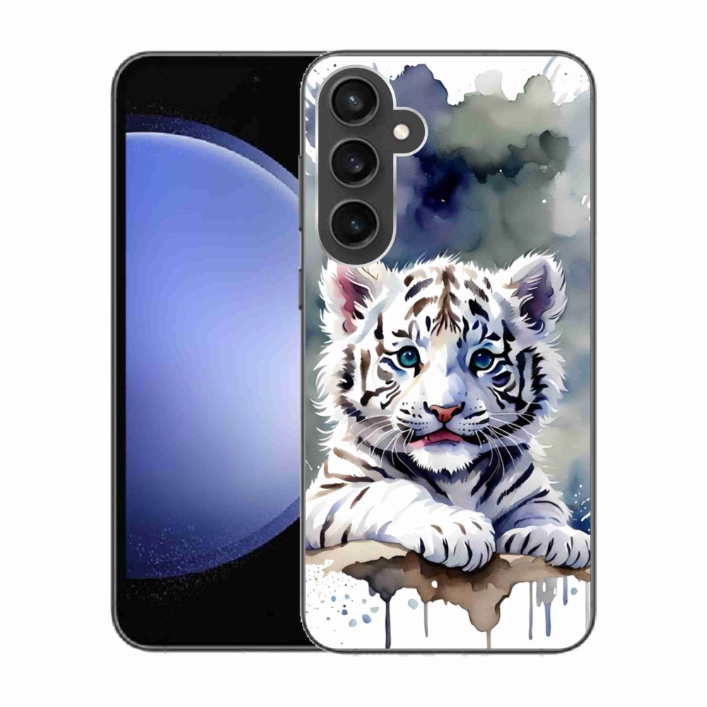 Zselés borítás mmCase Samsung Galaxy S23 FE - fehér tigriskölyökhöz