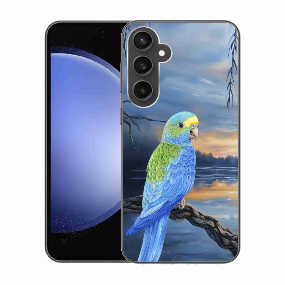 Zselés borítás mmCase Samsung Galaxy S23 FE készülékhez - kék papagáj