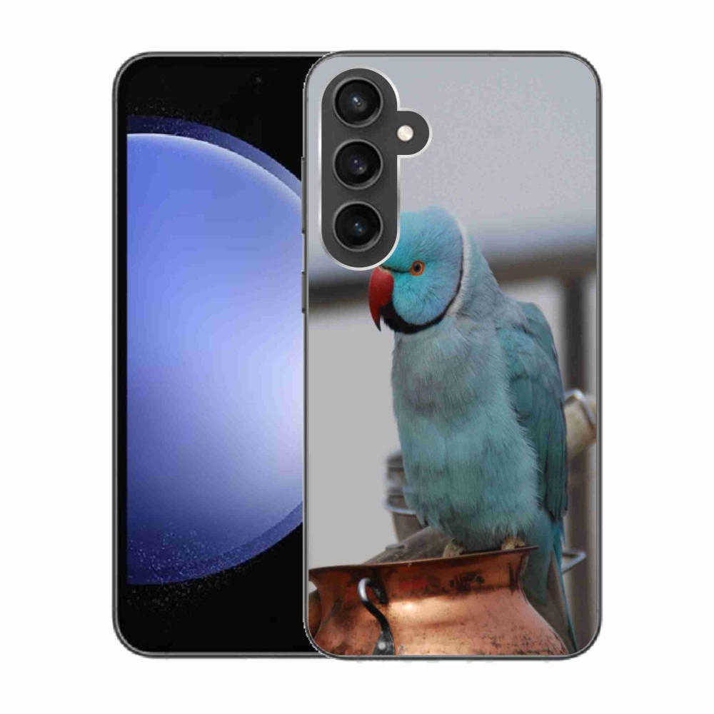 Zselés borítás mmCase Samsung Galaxy S23 FE készülékhez - papagáj alexander kék