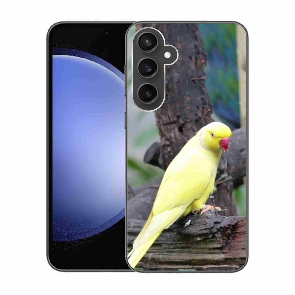 Zselés borítás mmCase Samsung Galaxy S23 FE - papagáj alexander sárga