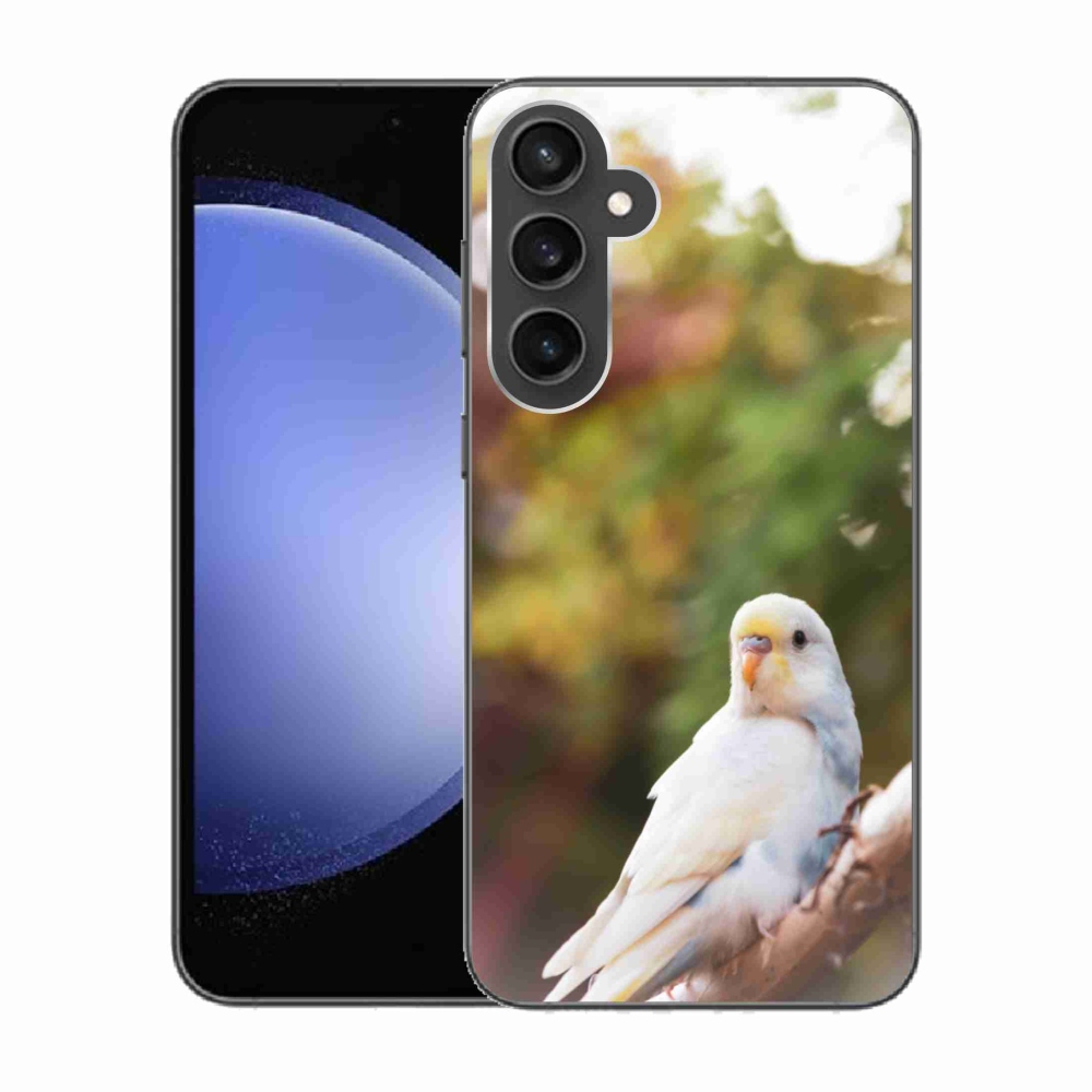 Zselés borítás mmCase Samsung Galaxy S23 FE - papagáj andulka fehér