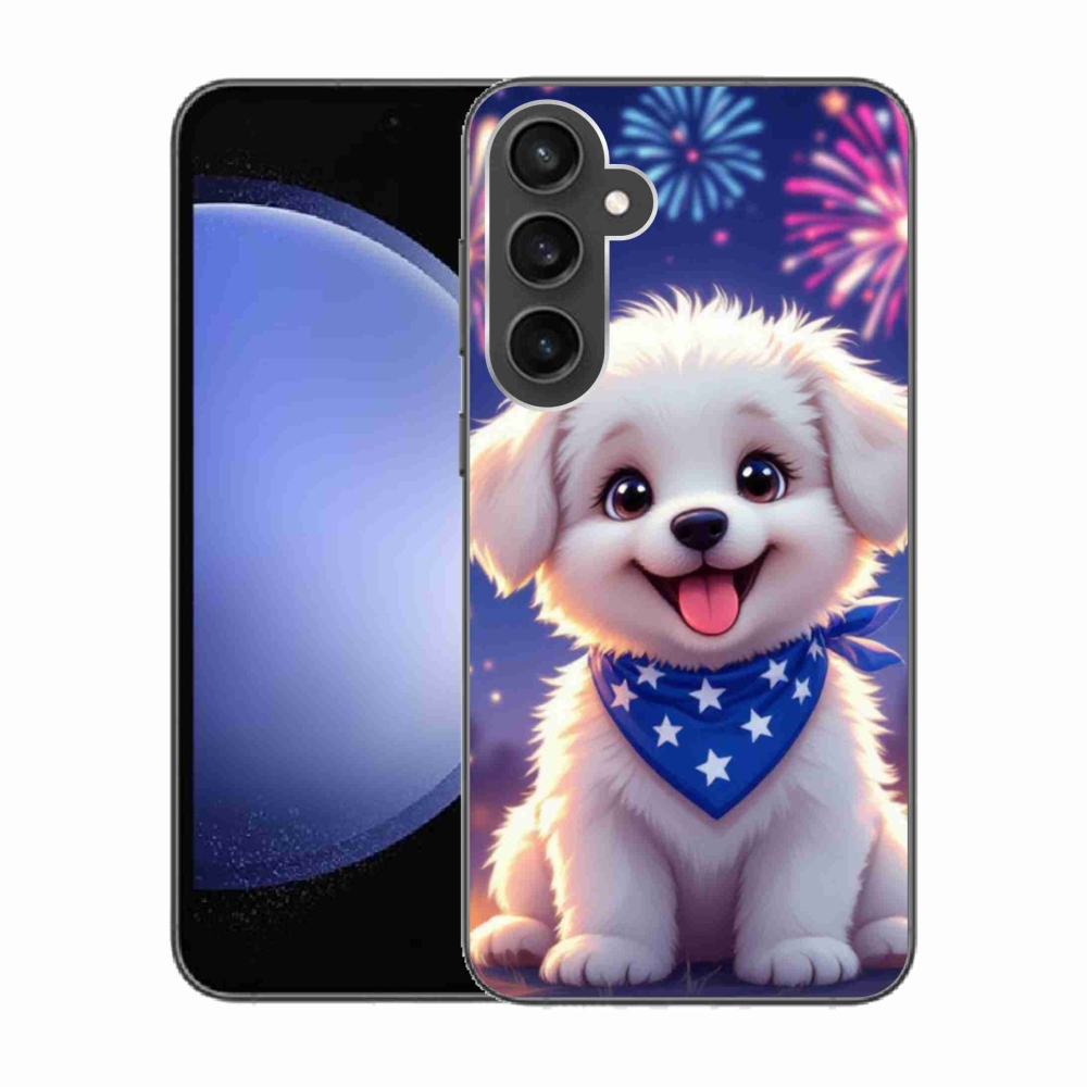 Zselés borítás mmCase Samsung Galaxy S23 FE - ünnepi kiskutya