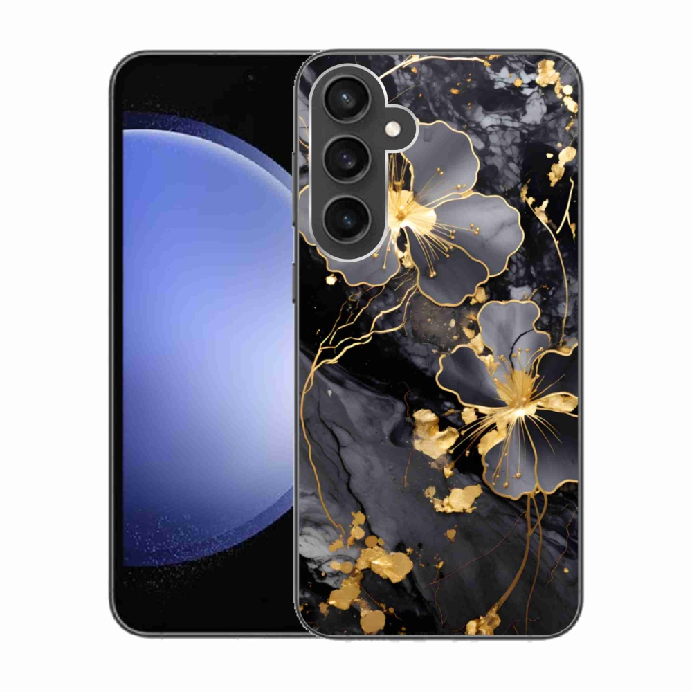 Gél védőhuzat mmCase Samsung Galaxy S23 FE - arany virágok