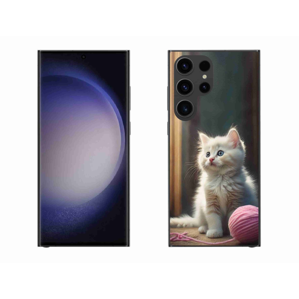 Gél védőhuzat mmCase Samsung Galaxy S23 Ultra 5G - fehér cica 2