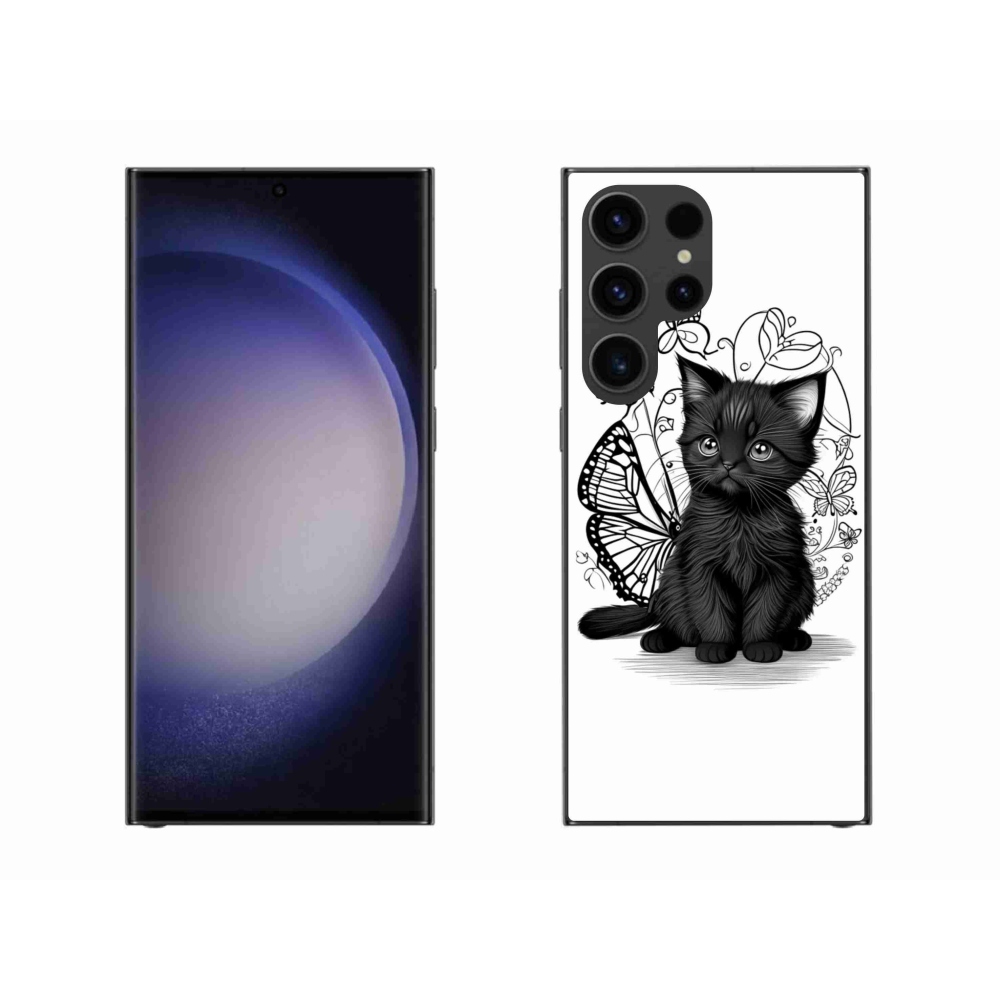 Zselés borítás mmCase Samsung Galaxy S23 Ultra 5G - fekete cica