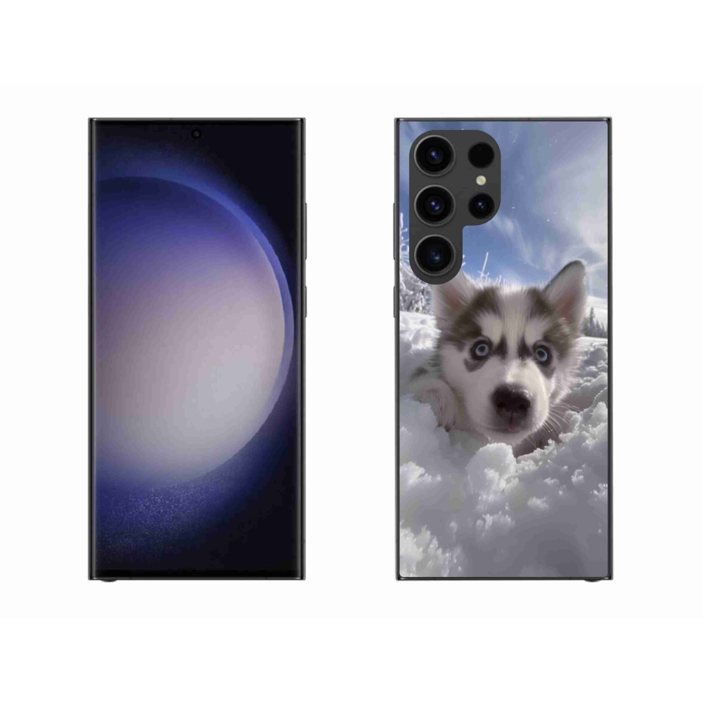 Gél borítás mmCase Samsung Galaxy S23 Ultra 5G - husky a hóban
