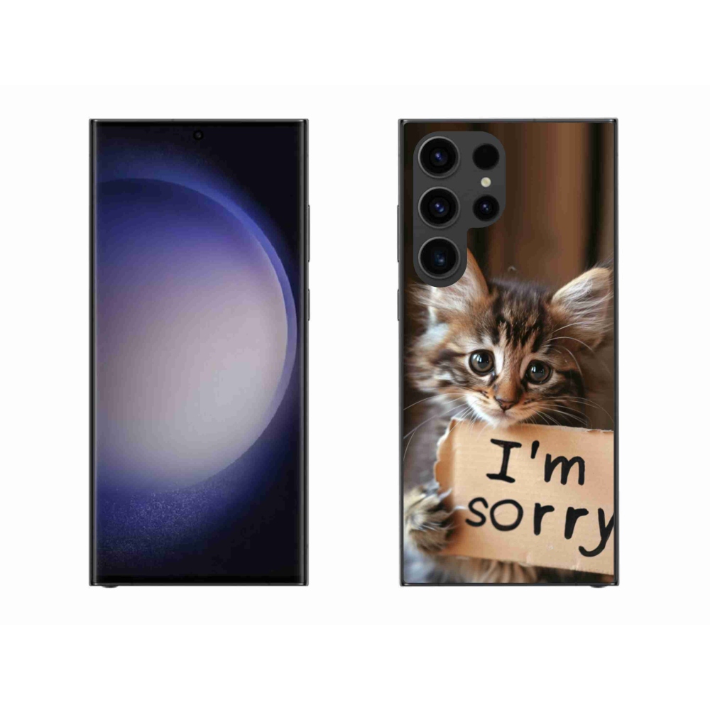 Zselés borítás mmCase Samsung Galaxy S23 Ultra 5G - macska bocsánatkérés