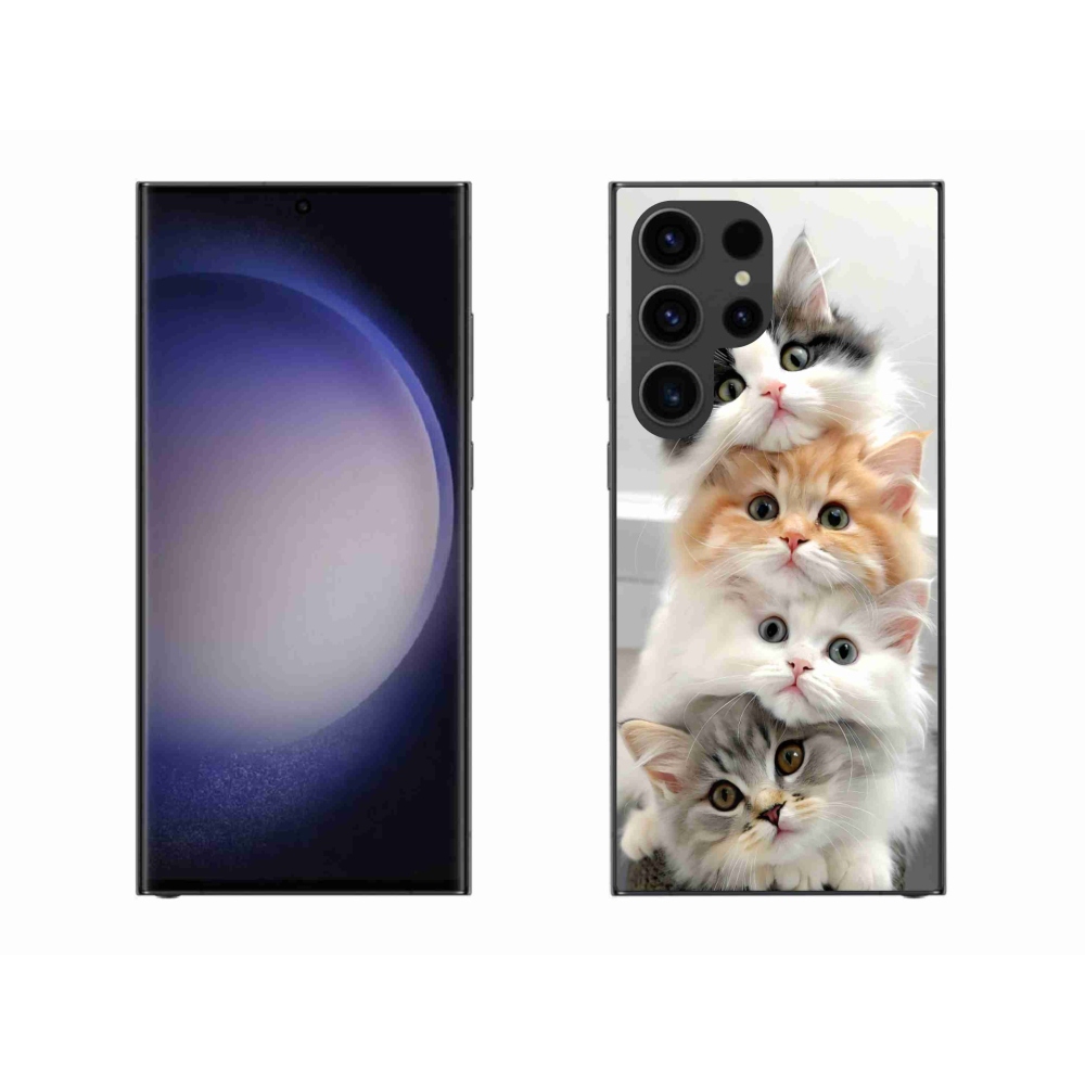 Zselés borítás mmCase Samsung Galaxy S23 Ultra 5G - macska csokorhoz