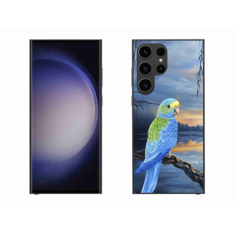 Gél védőhuzat mmCase Samsung Galaxy S23 Ultra 5G - kék papagájhoz