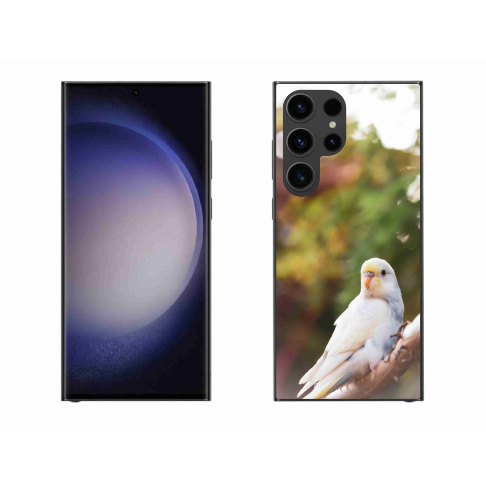 Zselés borítás mmCase Samsung Galaxy S23 Ultra 5G - papagáj andulka fehér