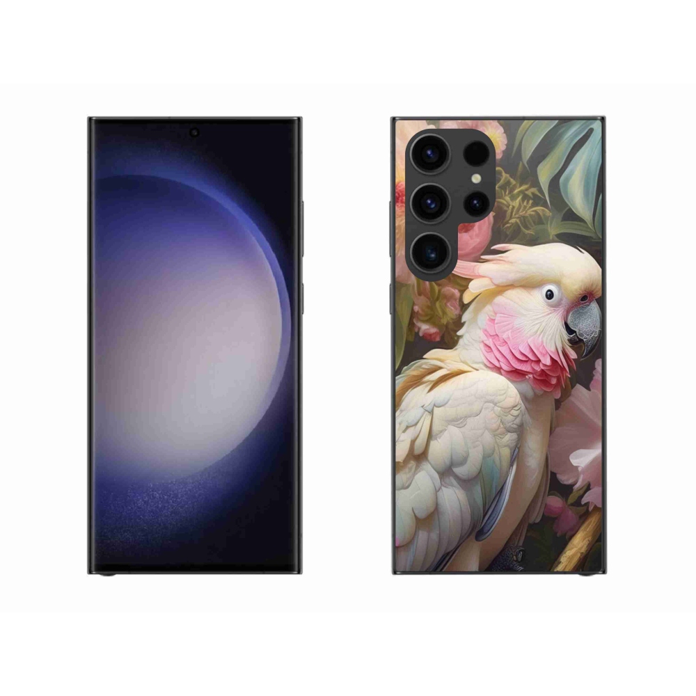 Zselés borítás mmCase Samsung Galaxy S23 Ultra 5G - papagáj kakadu rózsaszín 2