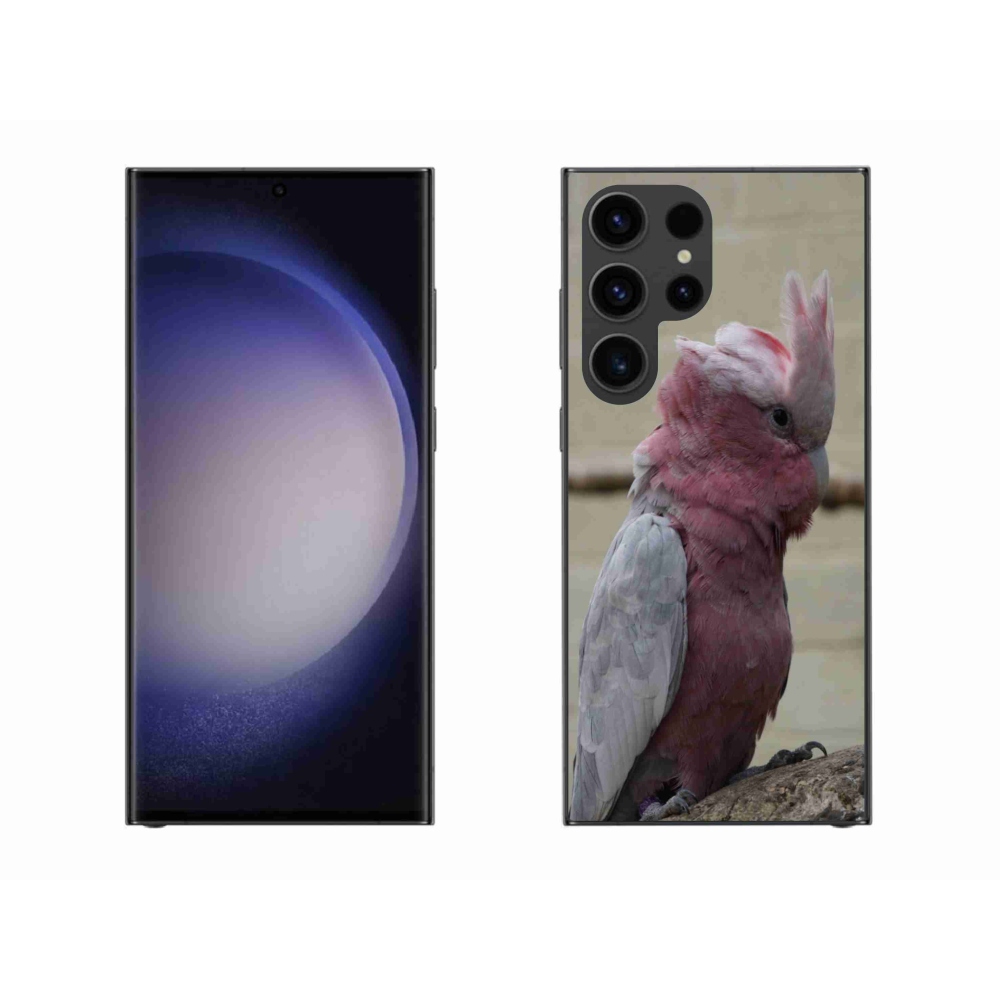 Zselés borítás mmCase Samsung Galaxy S23 Ultra 5G - papagáj kakadu rózsaszínű