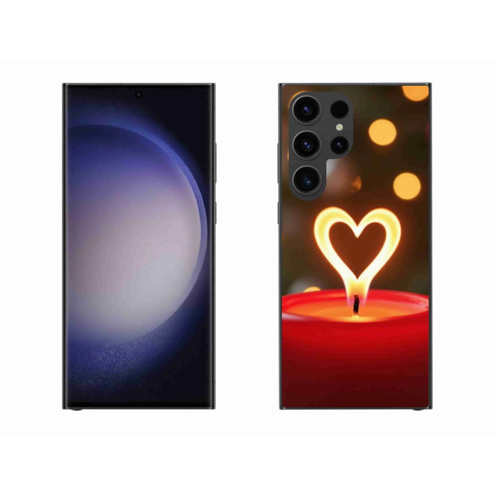 Zselés borítás mmCase Samsung Galaxy S23 Ultra 5G - láng szíve Samsung Galaxy S23 Ultra 5G-hez