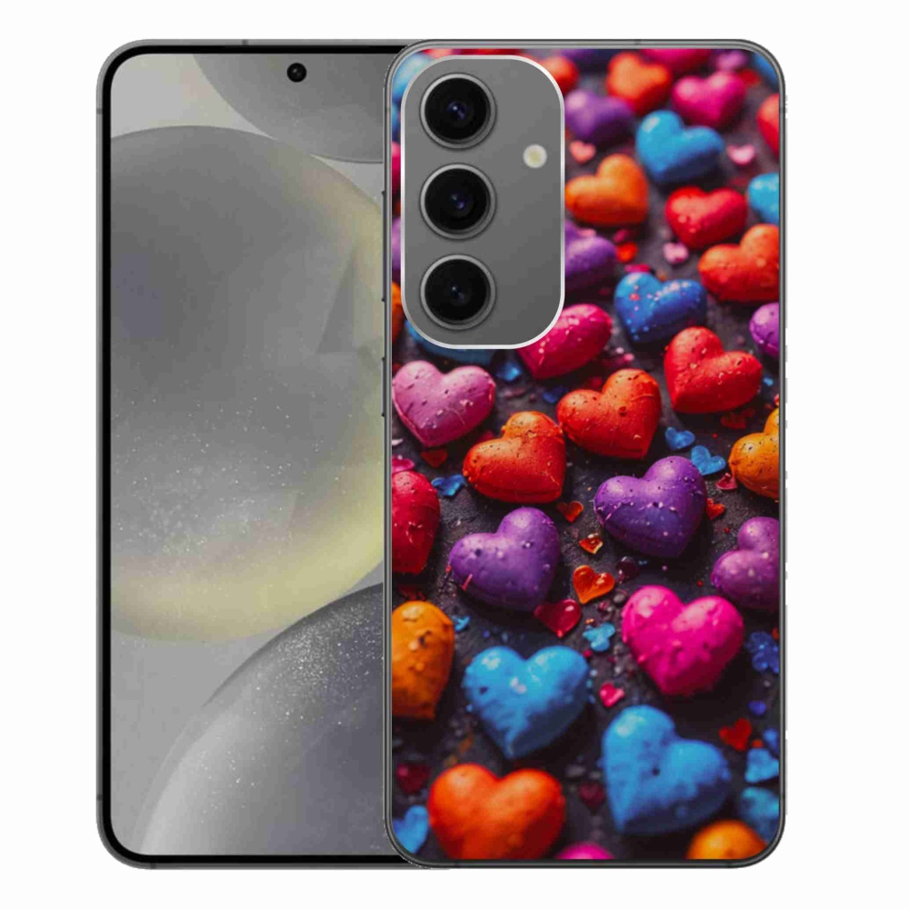 Gél védőhuzat mmCase Samsung Galaxy S24+ készülékhez - színes szívecske