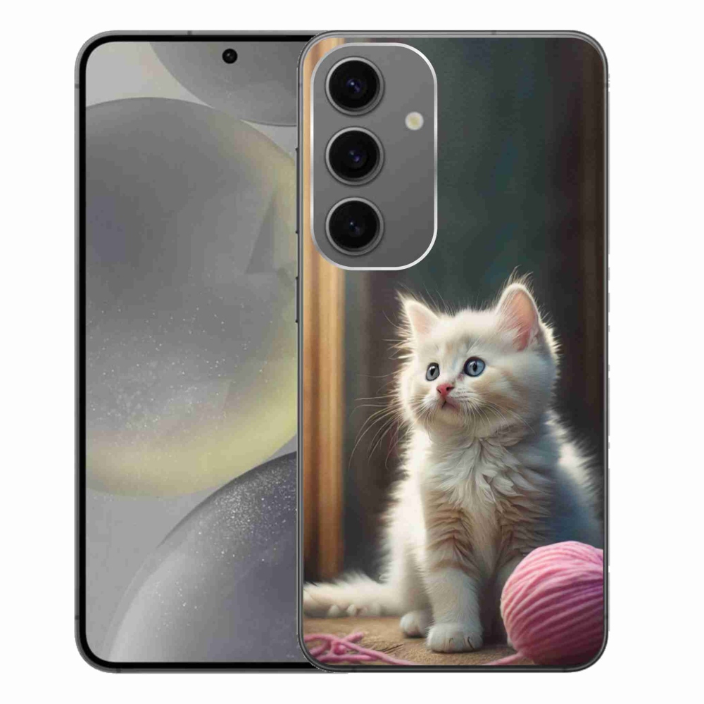 Gél védőhuzat mmCase Samsung Galaxy S24+ készülékhez - fehér cica 2