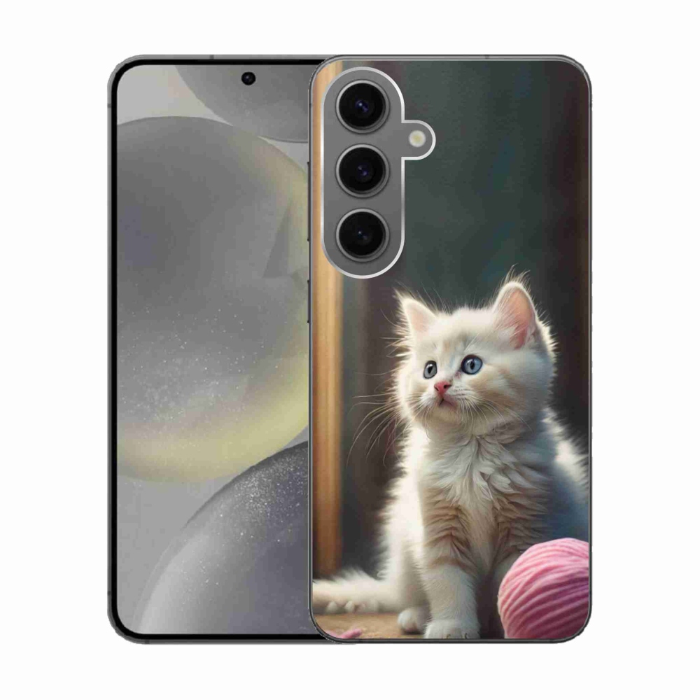 Gél védőhuzat mmCase Samsung Galaxy S24 készülékhez - fehér cica 2