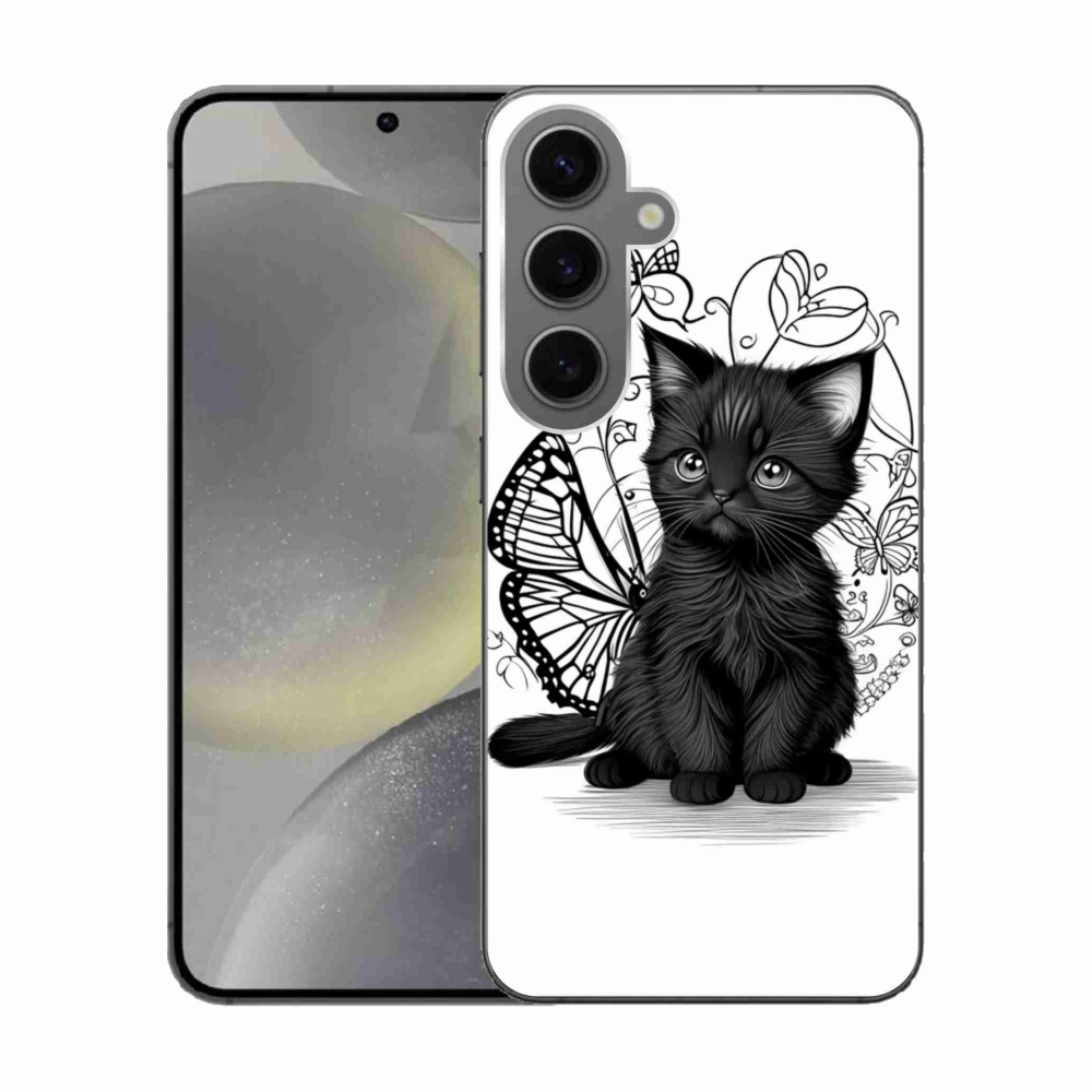 Gél védőhuzat mmCase Samsung Galaxy S24 készülékhez - fekete cica