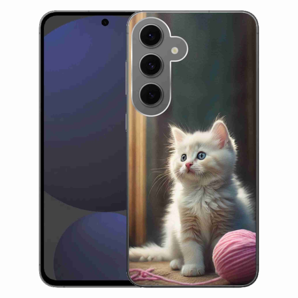 Gél védőhuzat mmCase Samsung Galaxy S24 FE - fehér cica 2