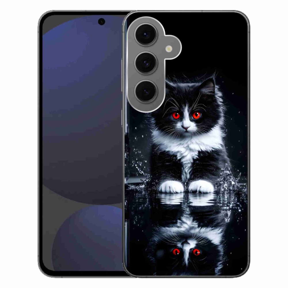 Zselés borítás mmCase Samsung Galaxy S24 FE készülékhez - fekete-fehér cica