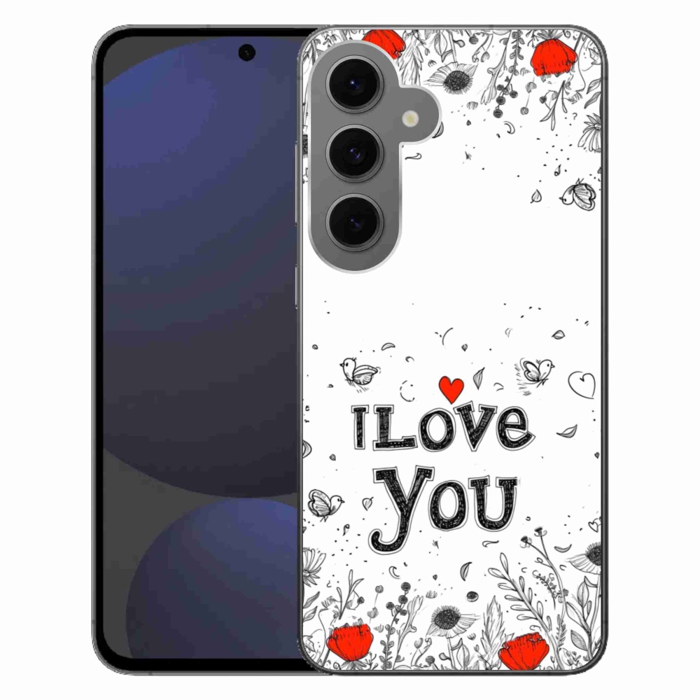 Gél borítás mmCase Samsung Galaxy S24 FE - I love you fehér háttérrel