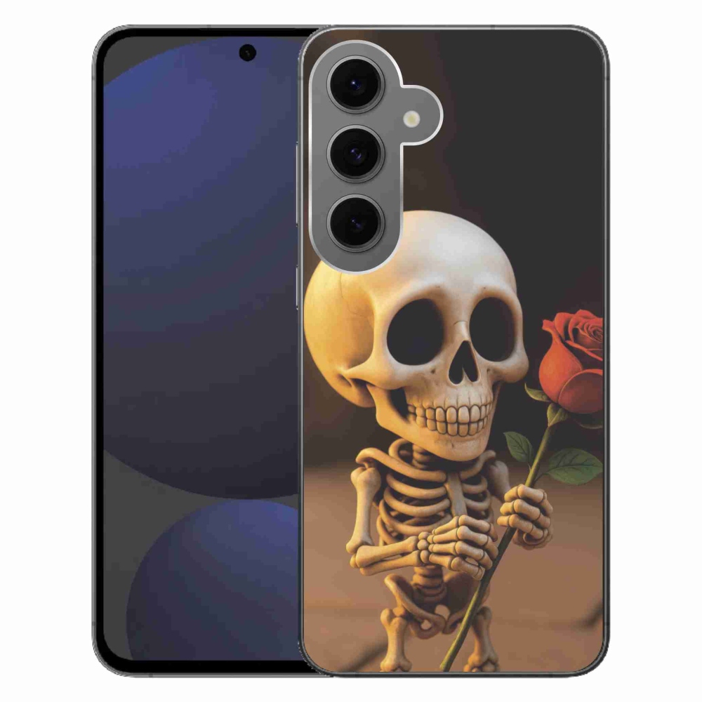 Gél borítás mmCase Samsung Galaxy S24 FE készülékhez - csontváz rózsával
