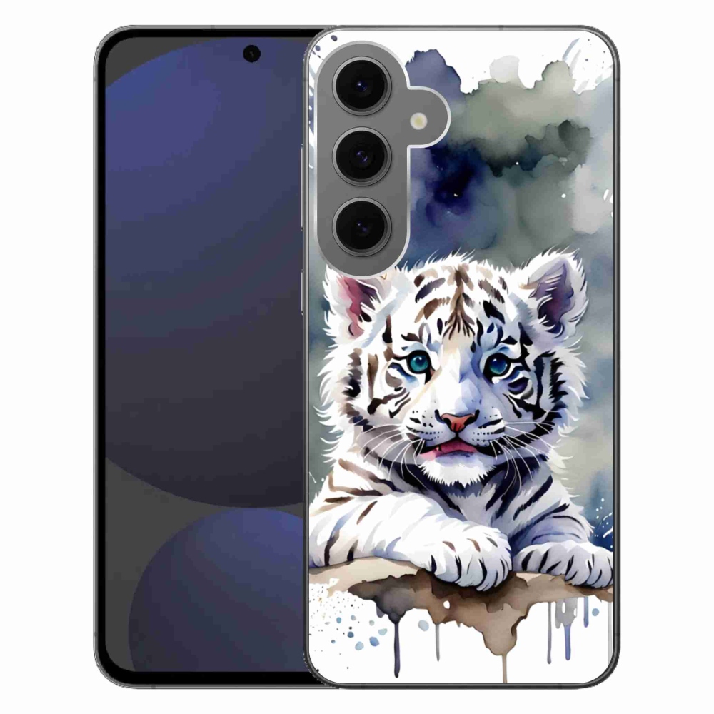 Zselés borítás mmCase Samsung Galaxy S24 FE - fehér tigriskölyökhöz