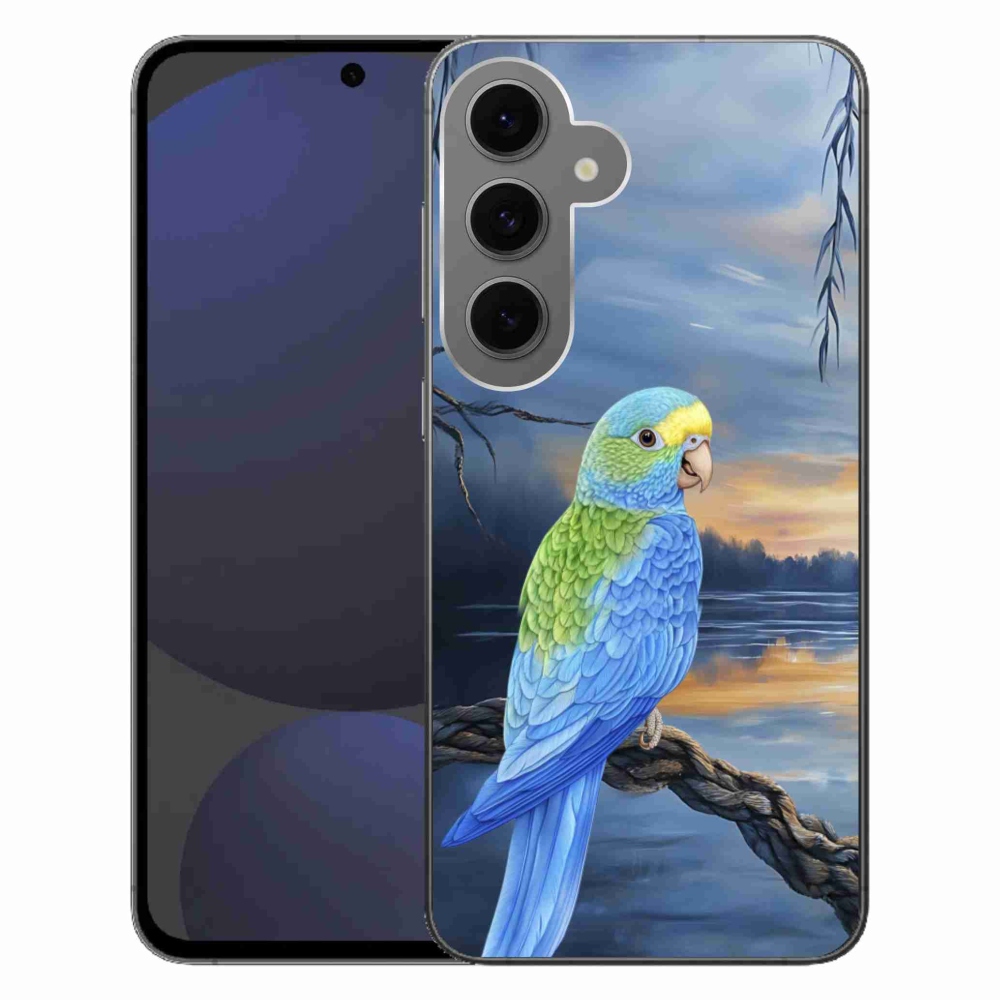 Zselés borítás mmCase Samsung Galaxy S24 FE készülékhez - kék papagáj