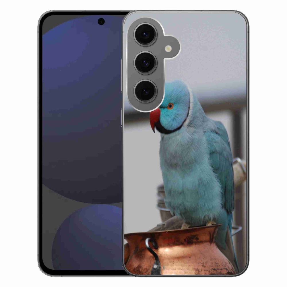 Zselés borítás mmCase Samsung Galaxy S24 FE készülékhez - papagáj alexander kék