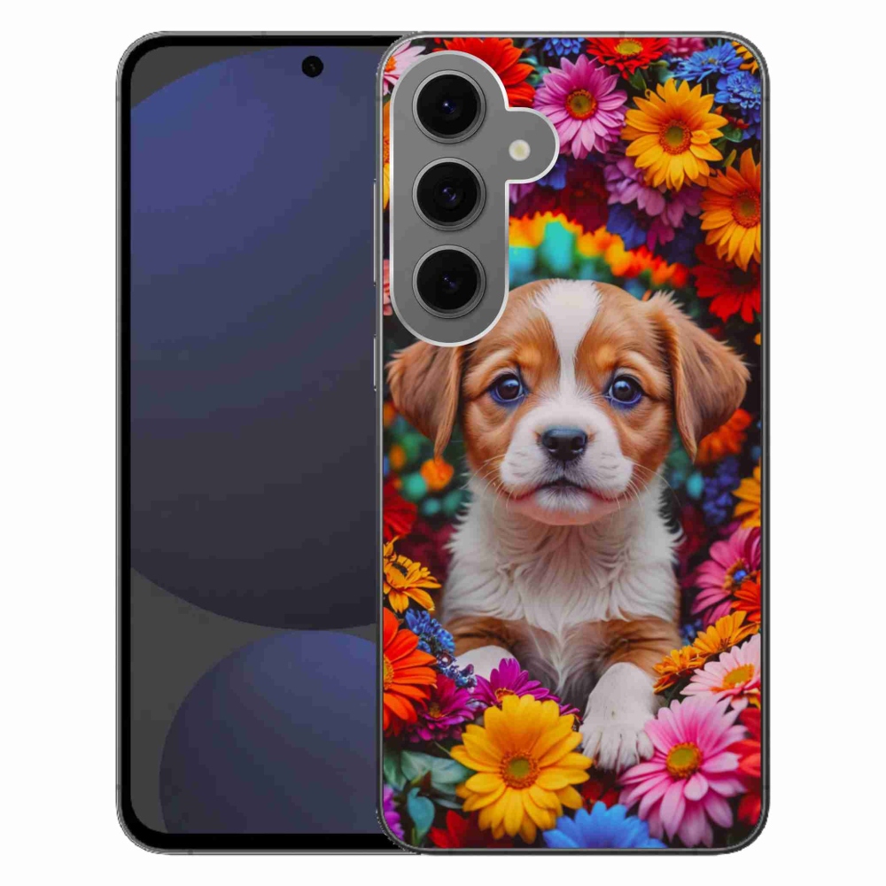 Gél borítás mmCase Samsung Galaxy S24 FE készülékhez - aranyos kiskutya