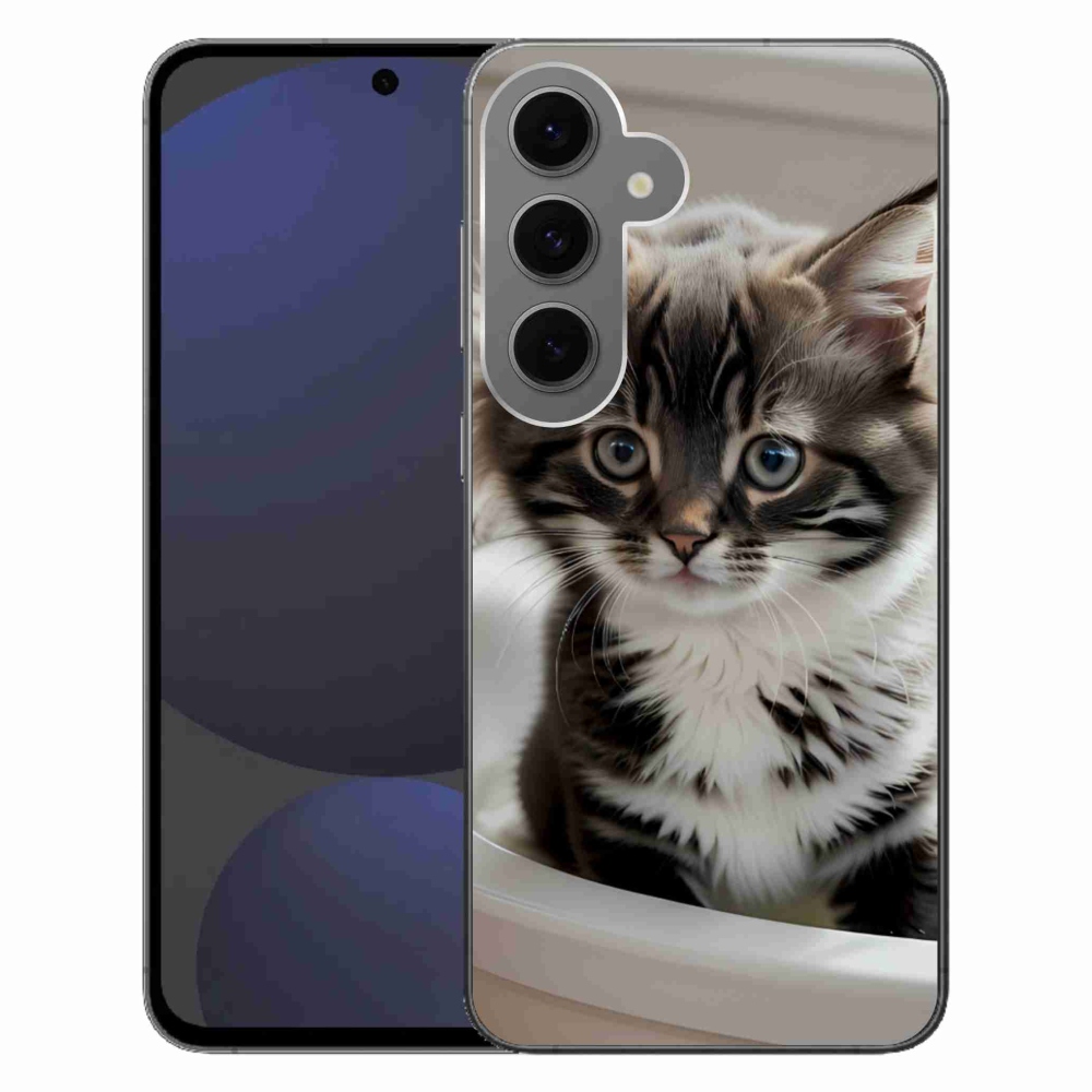 Gél védőhuzat mmCase Samsung Galaxy S24 FE készülékhez - kíváncsi cica