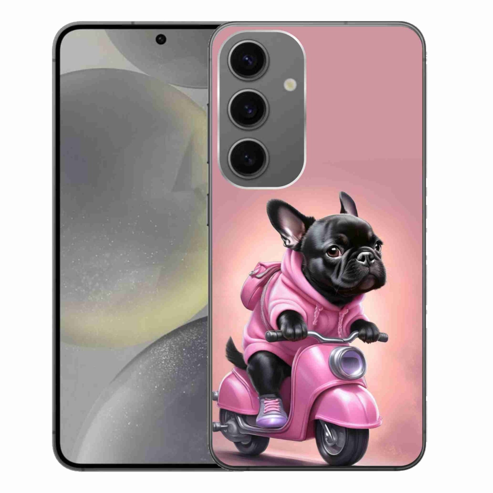 Gél borítás mmCase Samsung Galaxy S24+ készülékhez - Francia bulldog robogón