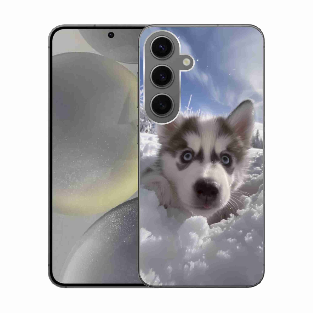 Gél borítás mmCase Samsung Galaxy S24 készülékhez - husky a hóban