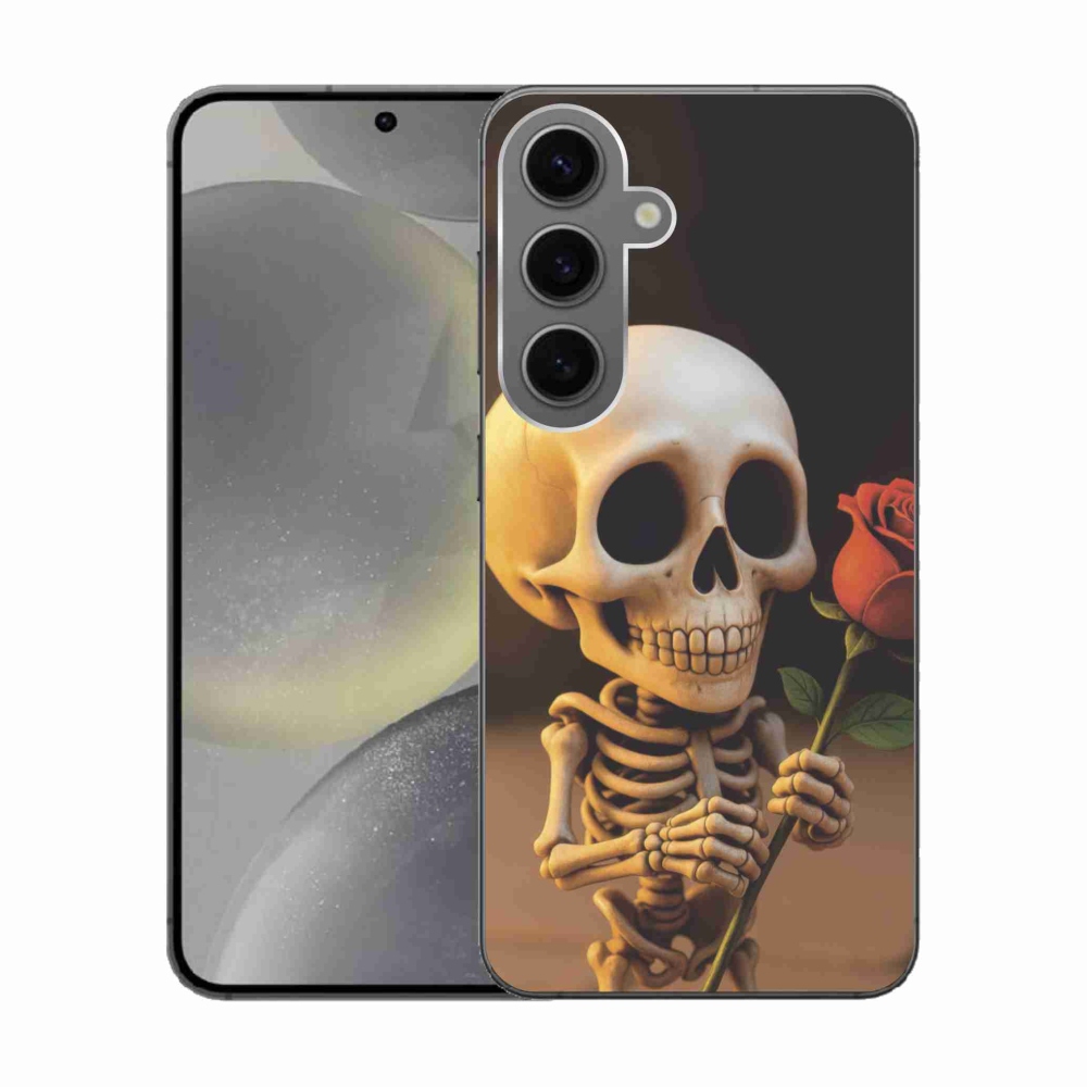 Gél borítás mmCase Samsung Galaxy S24 készülékhez - csontváz rózsával