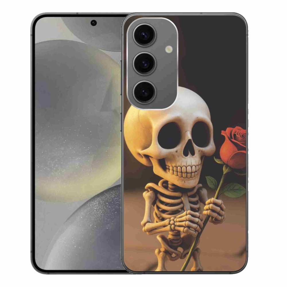 Gél borítás mmCase Samsung Galaxy S24+ készülékhez - csontváz rózsával