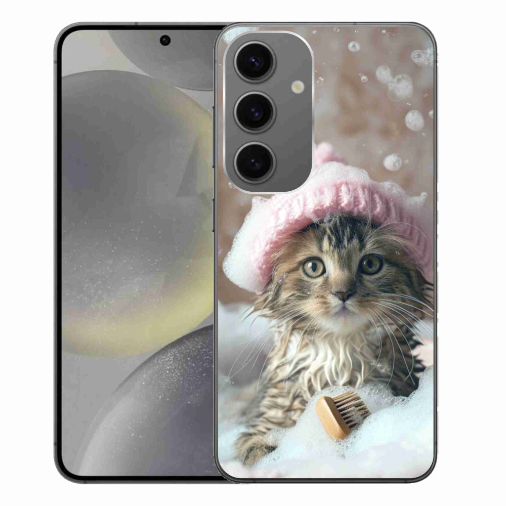 Gél borítás mmCase Samsung Galaxy S24+ készülékhez - cica és fürdőkád